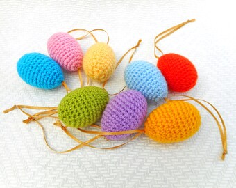 Easter egg hanging ornaments set of 8 for Easter tree decoration colorful eggs spring holiday decor