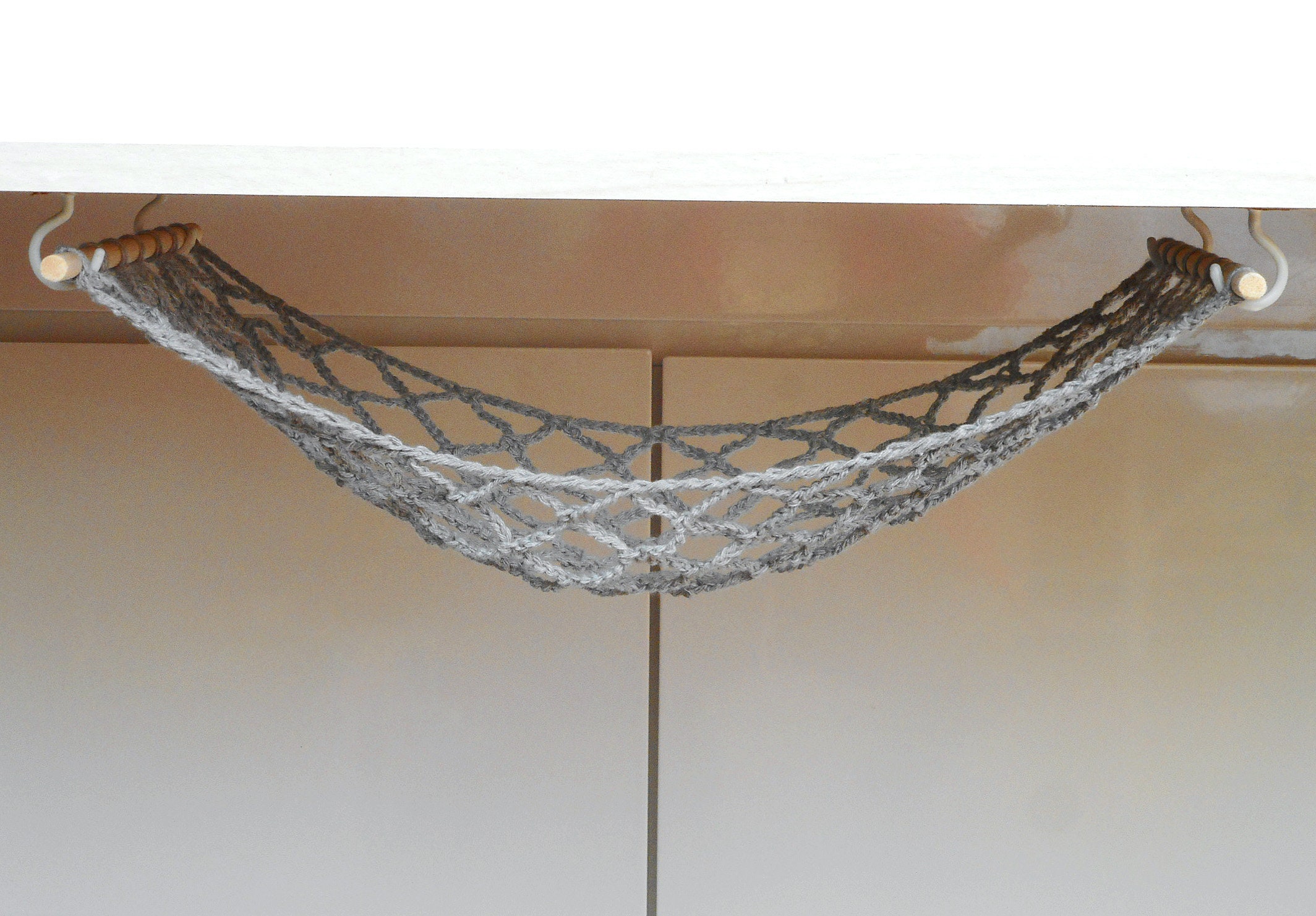 Grey Fruit Hammock Under Fruit Basket Space Saver Storage Net Fruit Vegetable Hammock Etsy