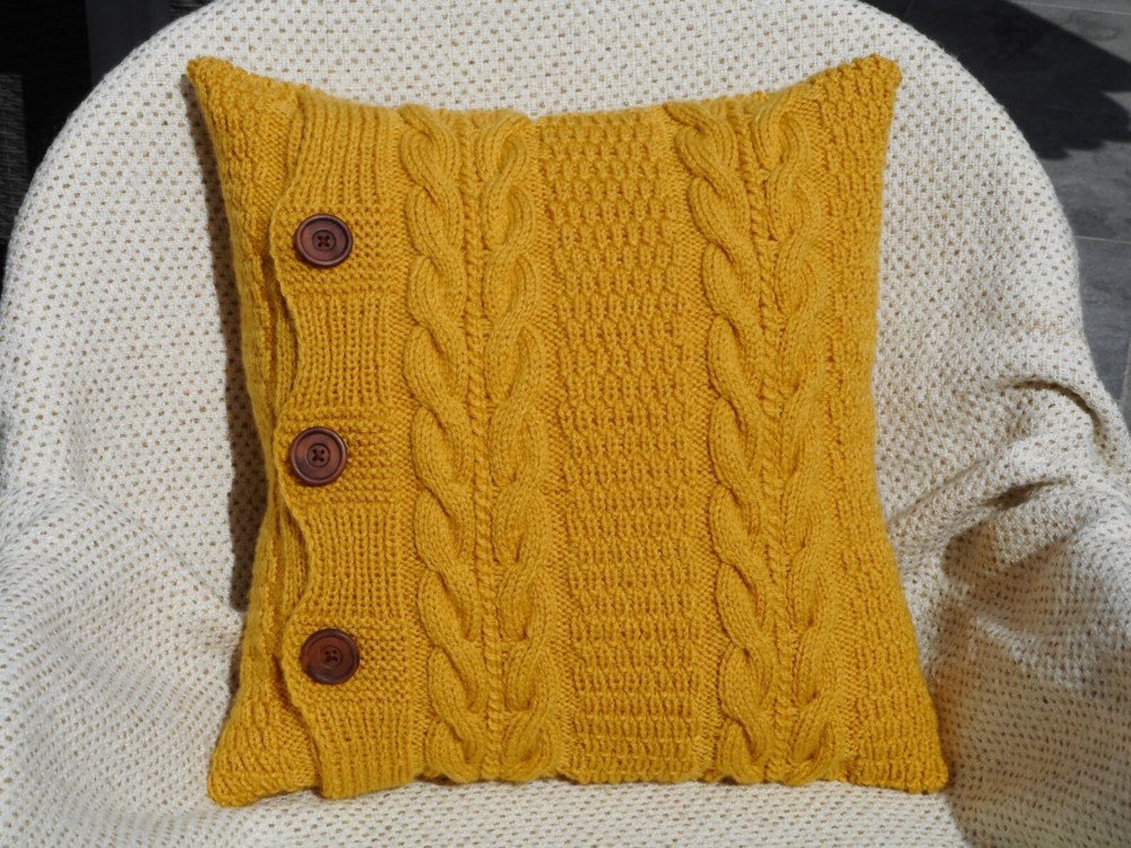 Mustard yellow pillow cases set throw pillow covers knit Etsy