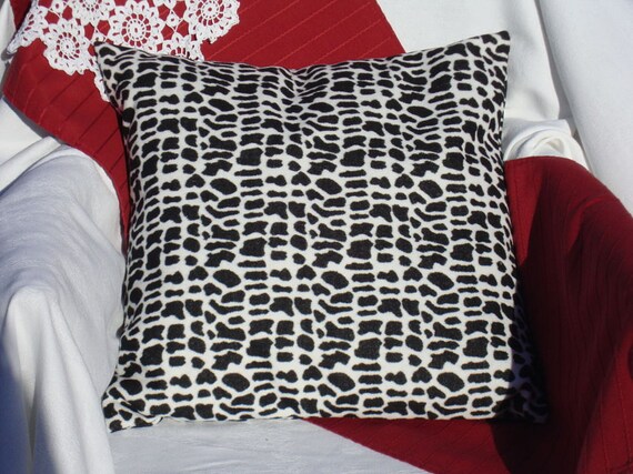 Black White Pillow Case Animal Print Throw Pillow Sofa Cushion Etsy