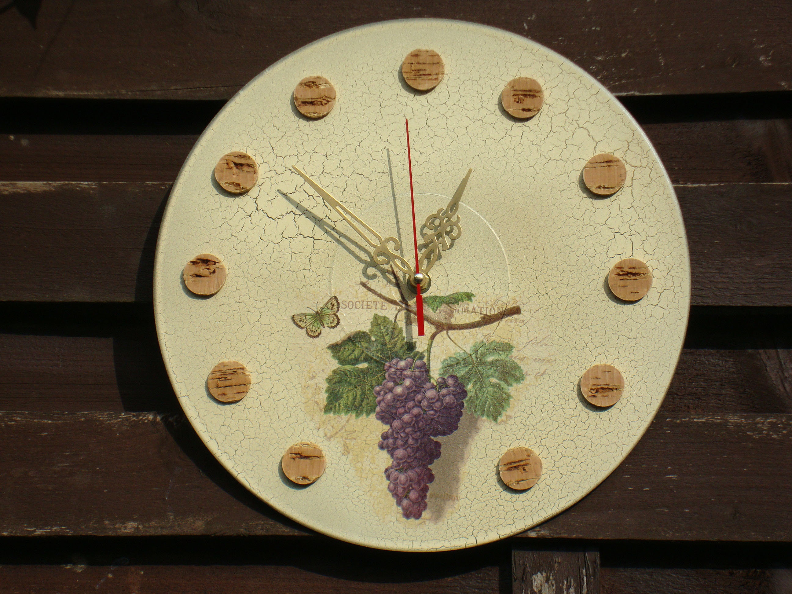 Cottagecore Wall Clock With Grapes Clock Art Decorative Wall Clocks