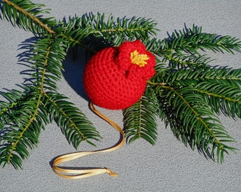 ONE pomegranate ornament red fruit decor Christmas decoration hanging fruit ornament holiday decor good luck talisman Passover decor