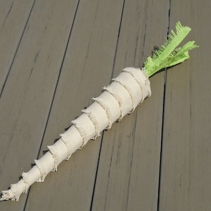 ONE large white carrot ornament giant carrot harvest decoration showcase display décor gardener gift