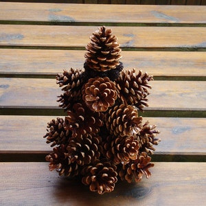 Small pine cone Christmas tree table top tree holiday decor nature Christmas decor mini xmas tree image 4