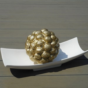 Large gold ball decorative orb sphere ornament round bauble table centerpiece modern showcase decor abstract minimalist decor