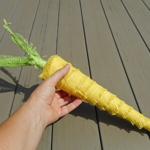 ONE giant textile carrot extra large yellow carrot ornaments fall harvest centerpiece vegan gift cottagecore décor gift for gardener