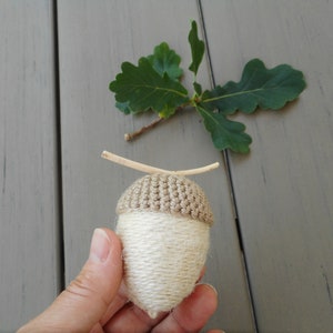 Large white acorn ornament big decorative acorns pastel autumn décor rustic fall ornaments