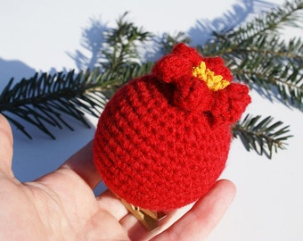 One pomegranate ornament Christmas tree clip on ornament Passover décor red fruit ornament holiday decor