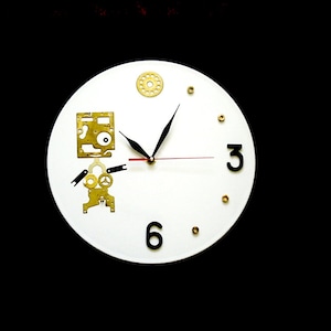 White wall clock industrial steampunk clock for wall hanging clocks silent clock geekery wall clocks steam punk clock art