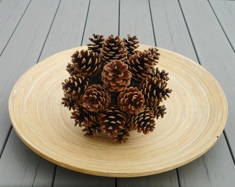 Pine cone ball natural pinecones decorative orb rustic Christmas decor table centerpiece nature decor