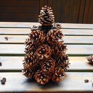 Small pine cone Christmas tree table top tree holiday decor nature Christmas decor mini xmas tree image 9