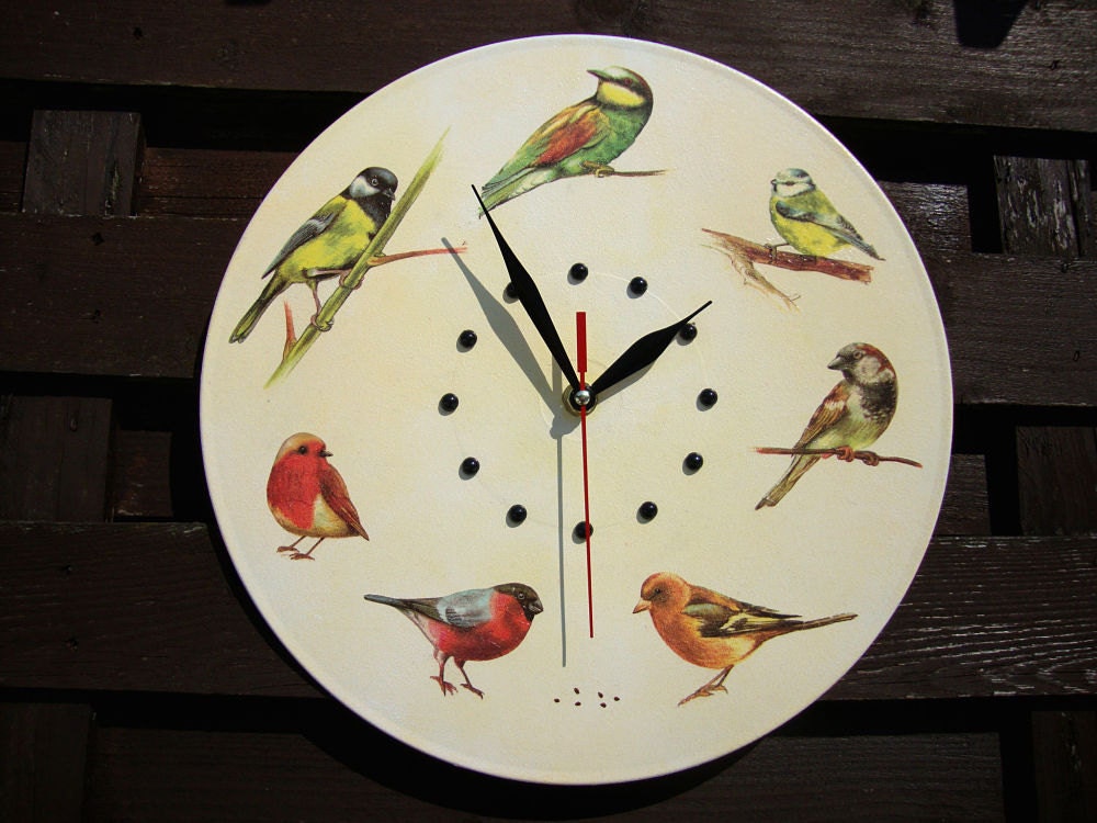 Wall Clock Birds unique wall clocks kids wall clocks Etsy