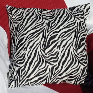 Zebra Print Pillow Cover: Black and White Reversible Sofa Cushion