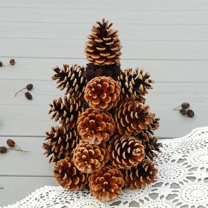 Small pine cone Christmas tree table top tree holiday decor nature Christmas decor mini xmas tree image 6