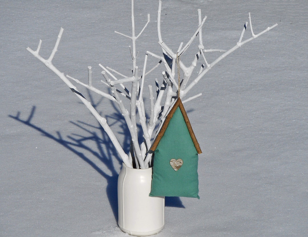 Sage Green House Ornament Birdhouse Christmas Décor Decorative Fabric Houses Mini House With ...