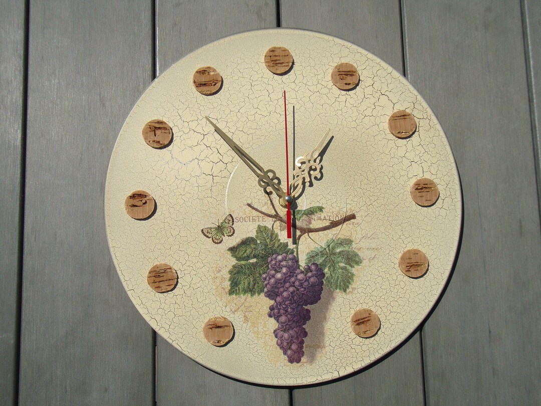 Cottagecore Wall Clock With Grapes Clock Art Decorative Wall Clocks
