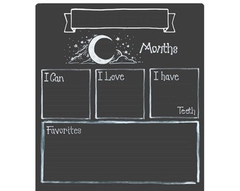 Cohas Design Your Own Monthly Baby Milestone Board, Reusable Chalkboard Style Surface, Two Sizes, Optional Chalk Markers