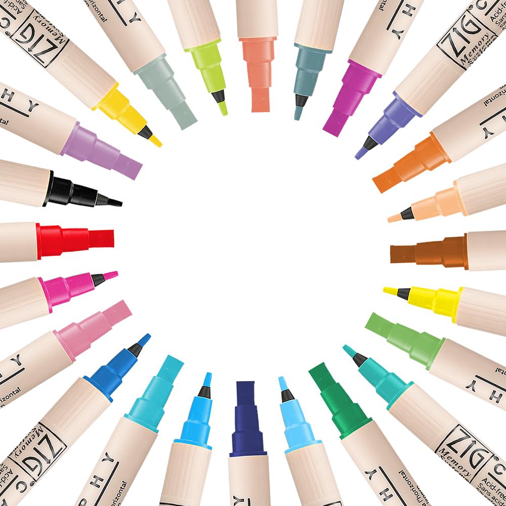 専用ページです!! Zig Memory System Calligraphy Dual-Tip Markers 48/Pkg- ( 品)