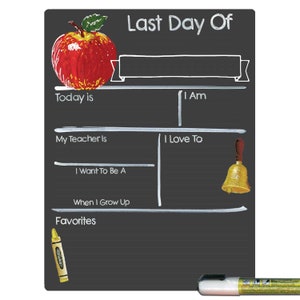 First & Last Day Of School Chalkboard Signs – Reusable Milestone Boards With Markers, 12x16 Inches