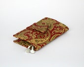 Rot Paisley Stoff Samsung S3-S4 Samsung Note 2 iPhone 5 iPhone 4 Handy Case Wallet
