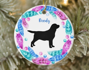 black lab angel ornament