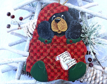 black bear ornament 4drg christmas ornaments bear decorations whimsical animal art decorative painting tree decor wood ornaments - Black Bear Christmas Decor black bear ornament 4drg christmas ornaments bear decorations whimsical animal art decorative painting tree decor wood ornaments - Black Bear Christmas Decor