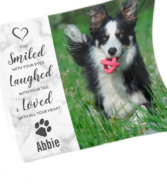 Dog Memorial Blanket Pet Photo 7SLL Pet Memorial Gift Dog Etsy