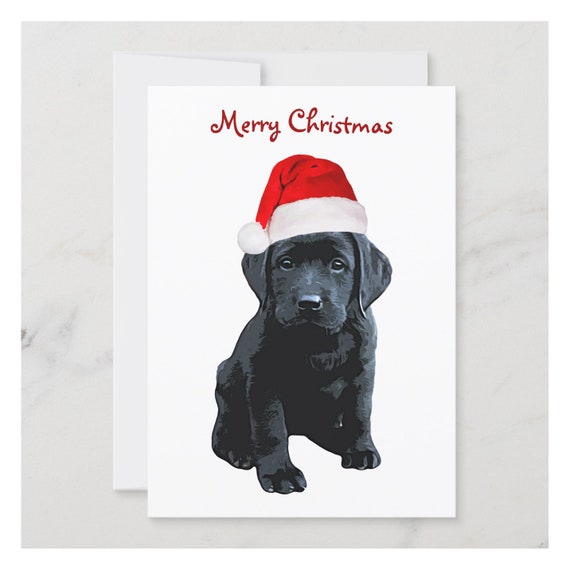 Black Lab Card Santa Dog Merry - Chocolate Labrador Garden Ornaments Black Lab Card Santa Dog Merry - Chocolate Labrador Garden Ornaments