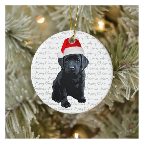 Black Lab Christmas Ornament Labrador Santa Dog Labrador | Etsy