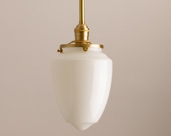 Mid-Century Modern Glass - Hand Blown Glass - Kitchen Lighting - School House Lighting- Pendant Light - Island Light Fixture