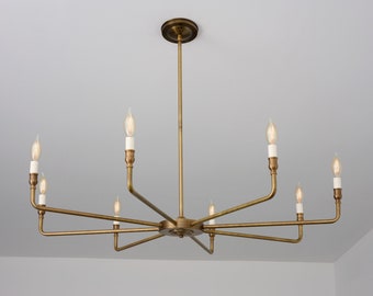 Large candle Shade Chandelier - Entry Way Lighting - Dining Room Light