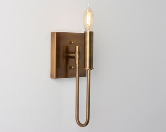 Arch wall sconce lighting - Brass fixture - Candelabra style - solid brass