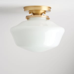 School House Lighting - US Made Hand Blown Glass - Flushmount Fixture 10"
