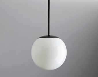 Modern 8"  Handblown Glass Globe Pendant Light Fixture