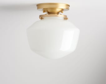 SchoolHouse Lighting - US Made Hand Blown Glass - Flushmount Fixture 8"