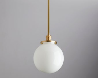 8 inch sphere - globe pendant - modern fixture - School house