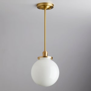 8 inch sphere - globe pendant - modern fixture - School house