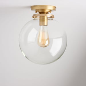 Clear Globe - Ceiling Light - Orb Fixture - Mid Century Modern