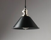 Black Metal Shade Vintage Industrial Pendant Light 8 quot Hanging Pendant Fixture