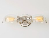 Kitchen Light Bathroom Fixture Wall Sconce with Clear Glass Shades