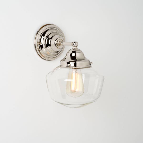 Clear Glass Schoolhouse Shade Etsy