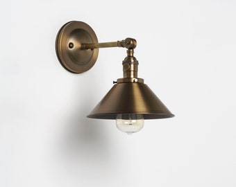Wall Sconce Metal Cone Shade Industrial Farmhouse Style
