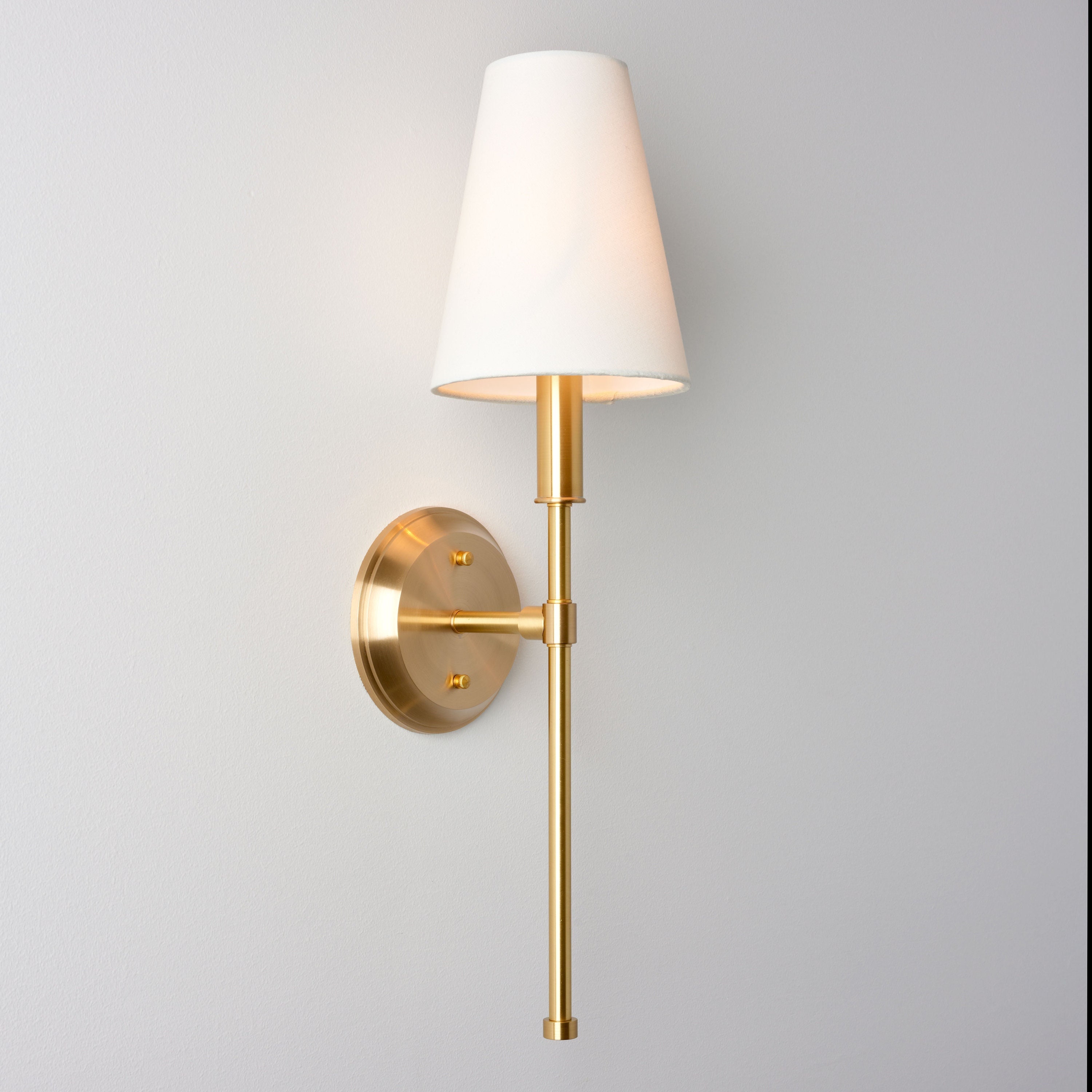 Solid Brass Wall Lighting Modern Country Farmhouse Fabric Lamp