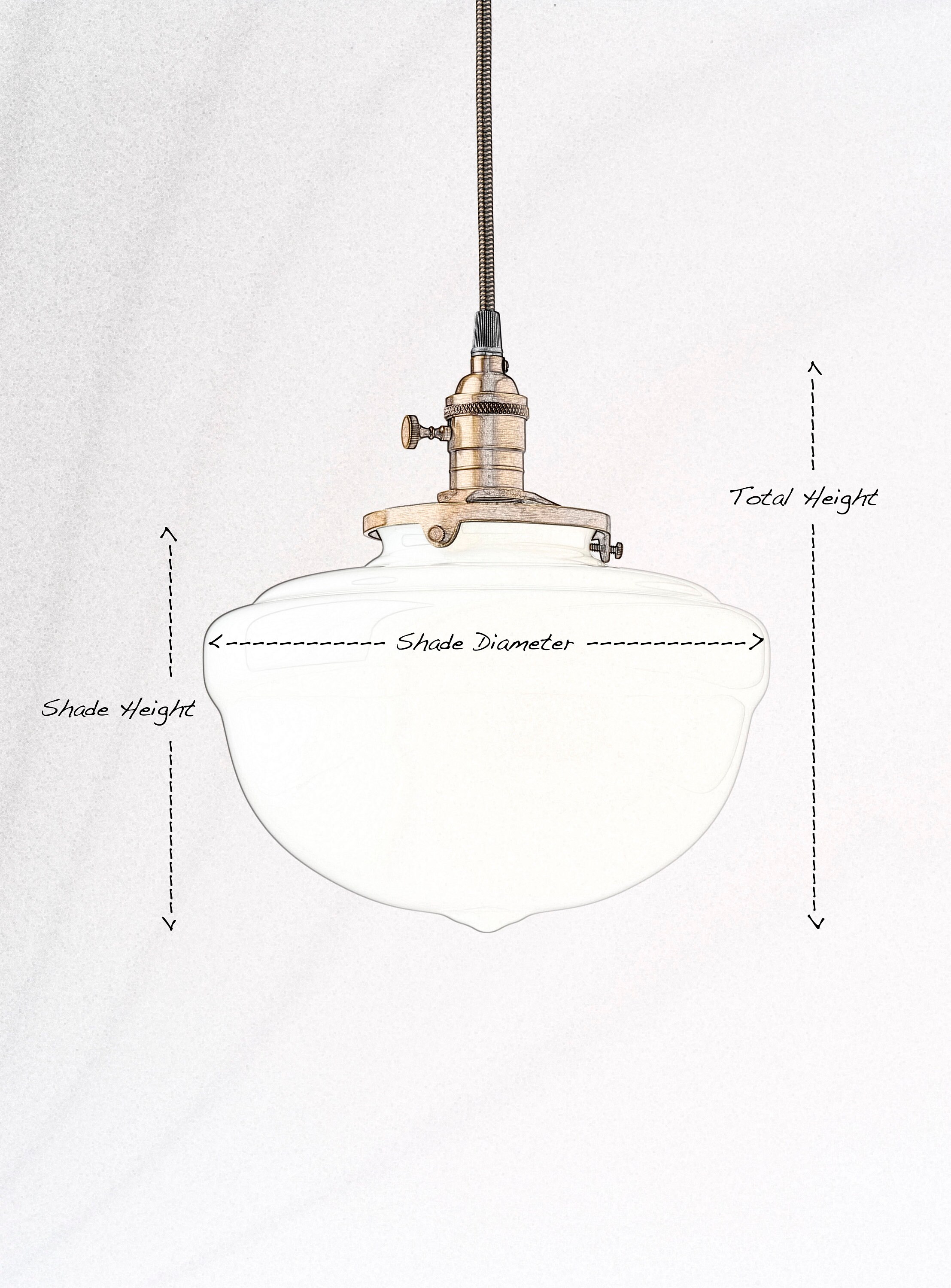Schoolhouse pendant light replacement globe deals