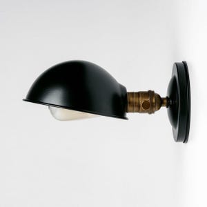 Mini Wall Sconce Lighting - Flush Mount Sconce - Metal Dome Shade Light