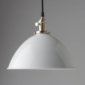 12&quot; White Metal Dome Pendant Light Fixture vintage style