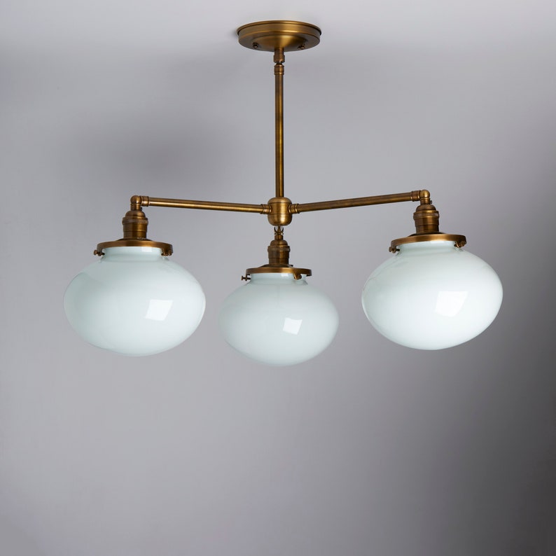 3 Light Pendant Chandelier NEW before selling with Shades Rounded Brand Cheap Sale Venue White 8quot;