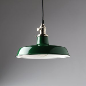Benjiman Pendant Light Fixture 12" Green Vintage Industrial  Shade