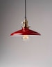 Industrial Style Red Porcelain Enamel 10' Pendant Light Fixture