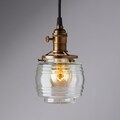 Jelly Jar Clear Glass Pendant Light Fixture ** USA handblown glass **